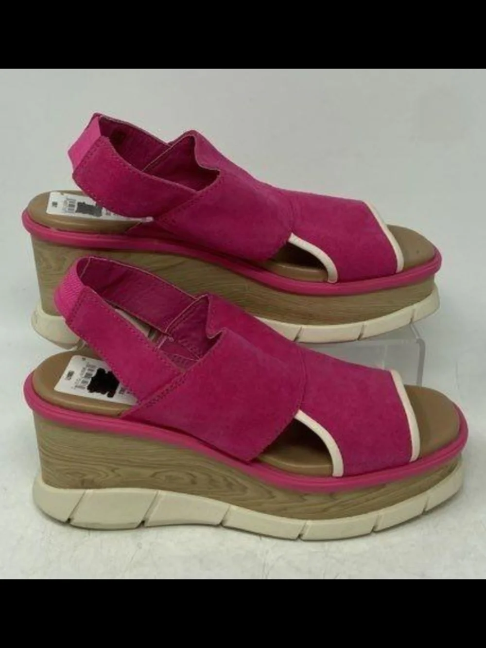 Sorel Joanie III Slingback 'Fuchsia Fizz/Chalk' Wedge Sandals Size 6.5 New